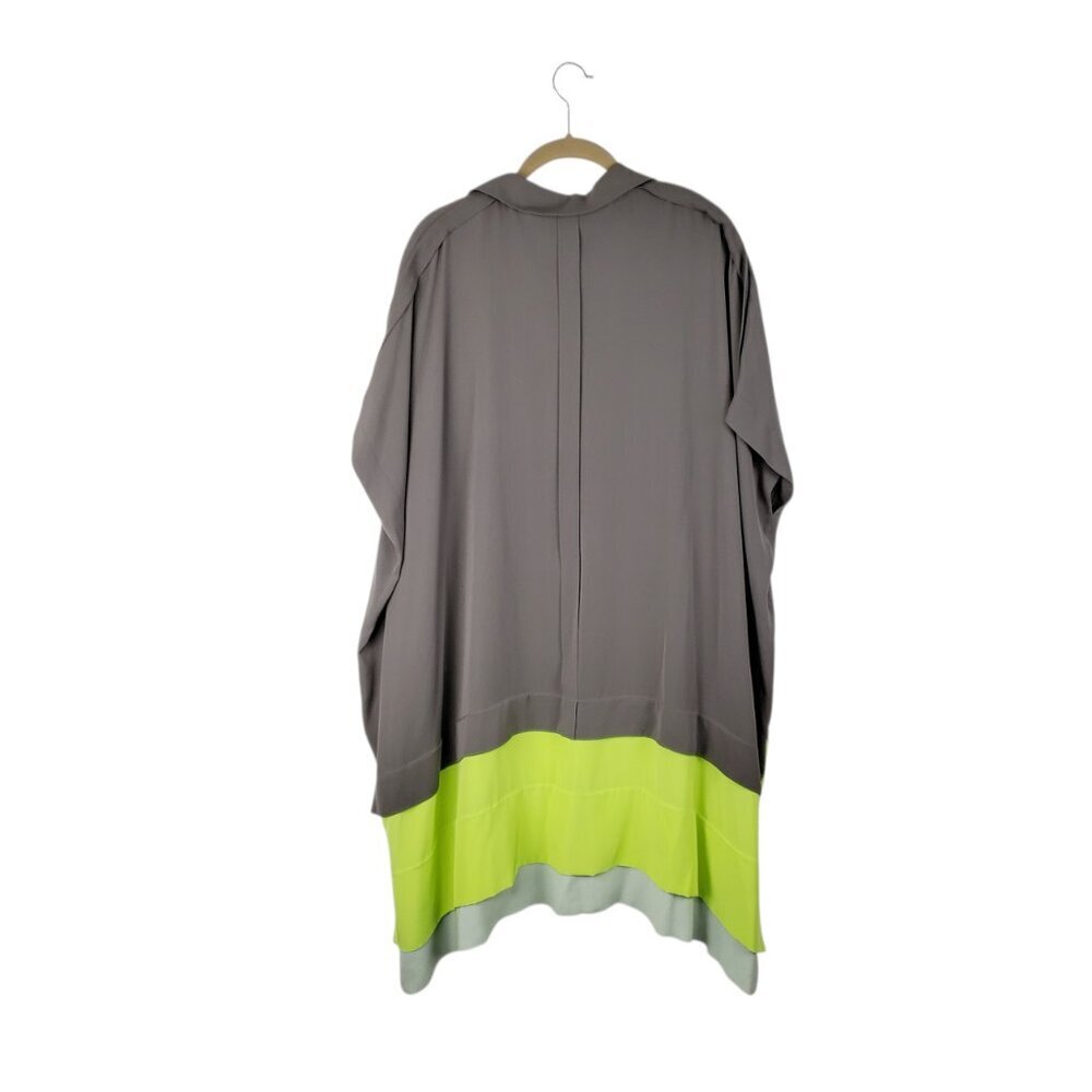 Diane von Furstenberg Hatsu CB Layered Silk Crepe de Chine Shirt Dress Womens L - Picture 2 of 12